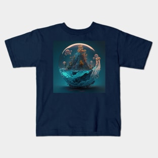 a mountain in a crystal ball Kids T-Shirt